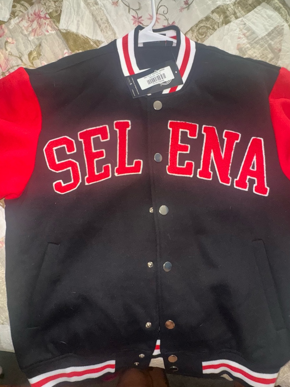 Selena Black & Red Varsity Bomber Jacket